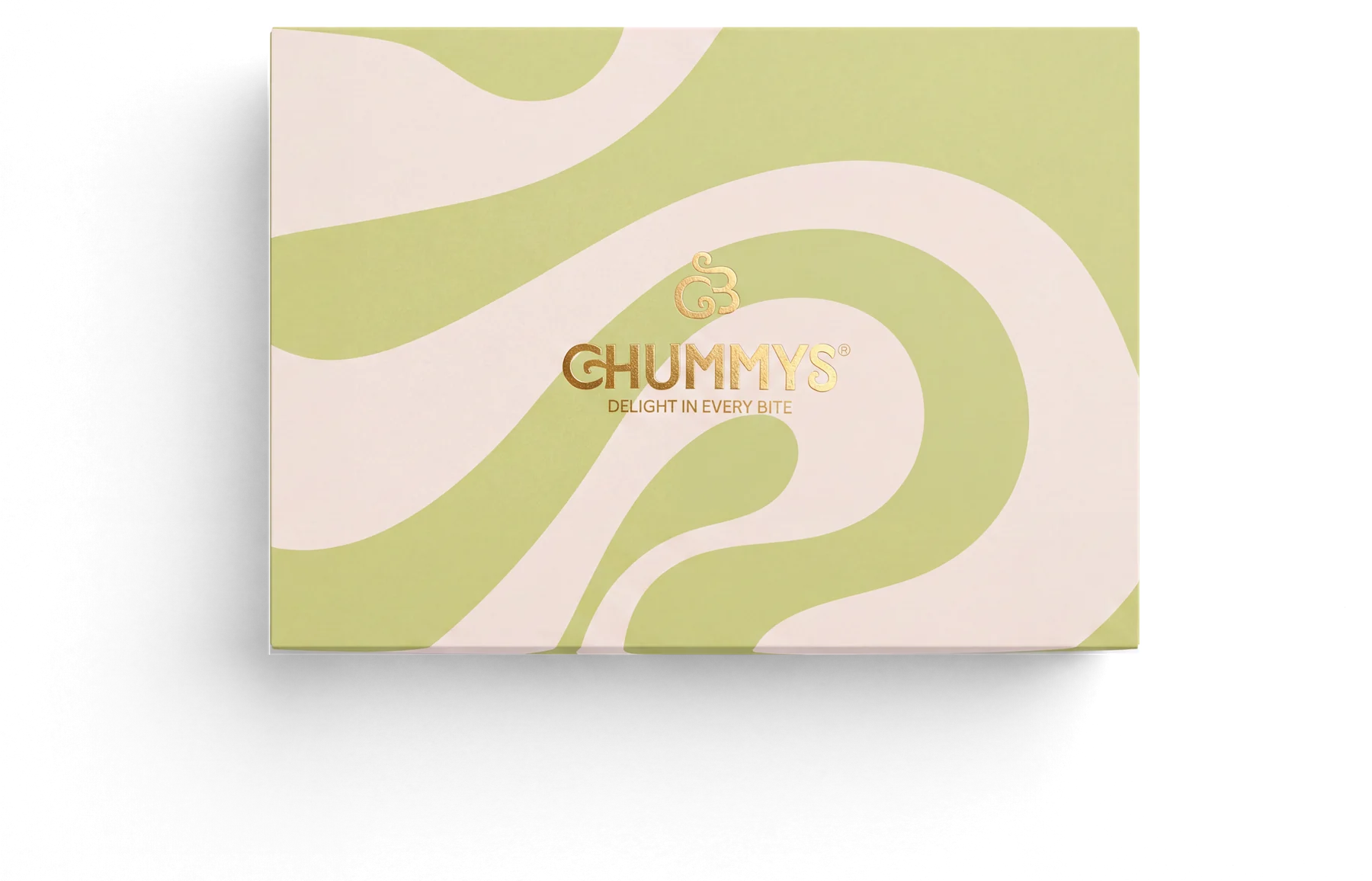 The Chummys brownie box in its printed sleeve, seen from above