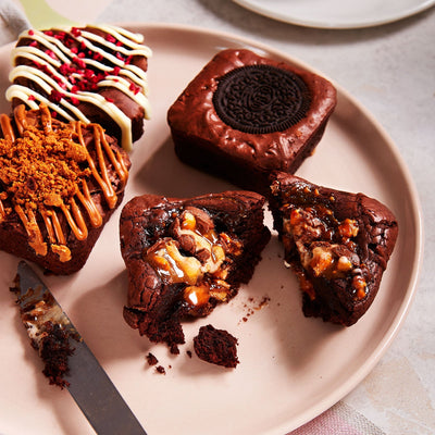 New Home Brownie Gift Box — a Chummys brownie cut open