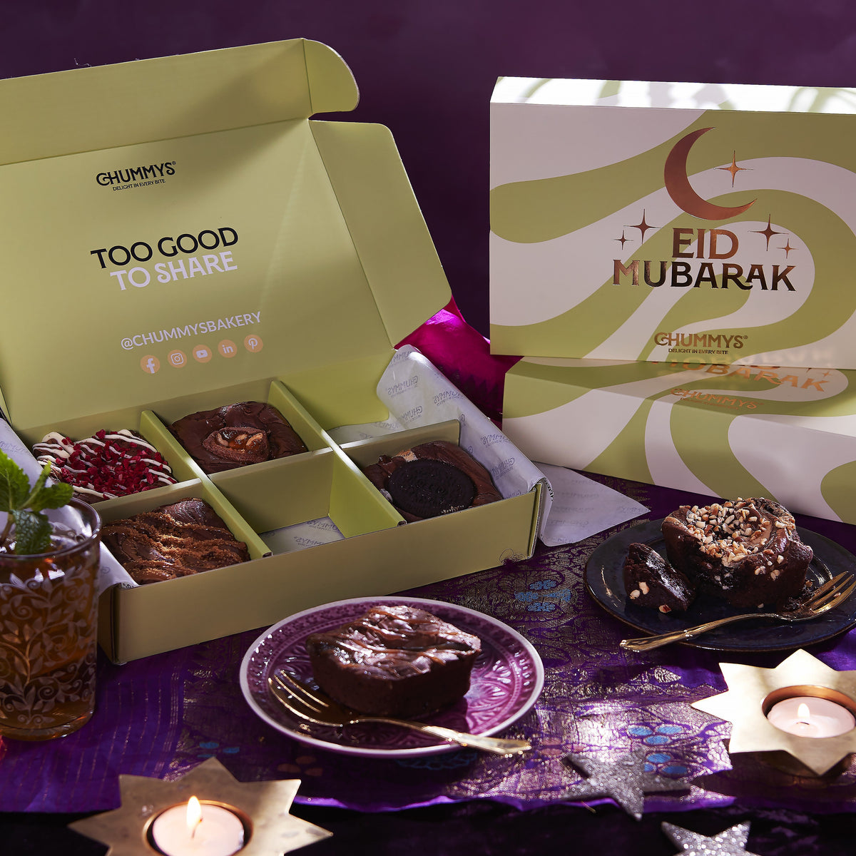Gemischte Box mit Post-Brownies direkt zu Ihnen nach Hause geliefert
