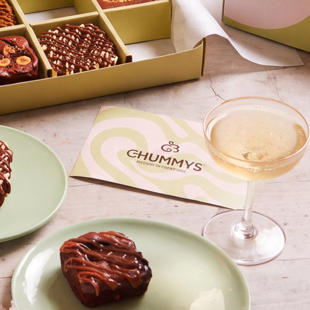 The printed Chummys gift card that goes under the lid